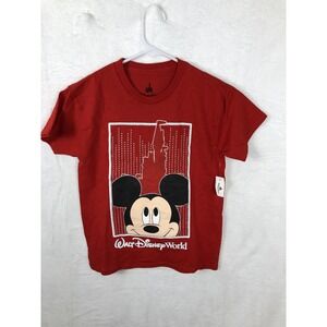 Disney Parks Shirt Kids Medium Red Mickey Mouse Walt Disney World Graphic Tee